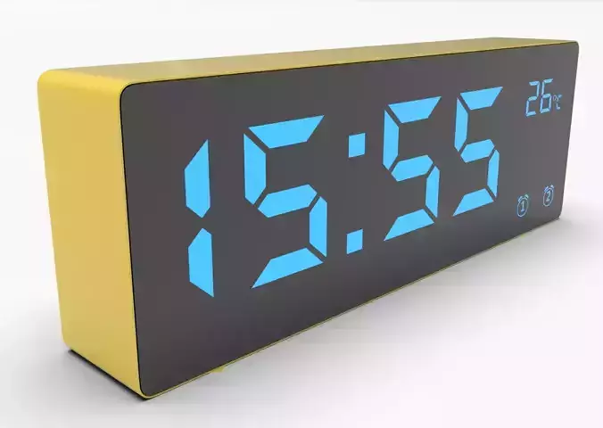 CLOCK YELLOW BLUE