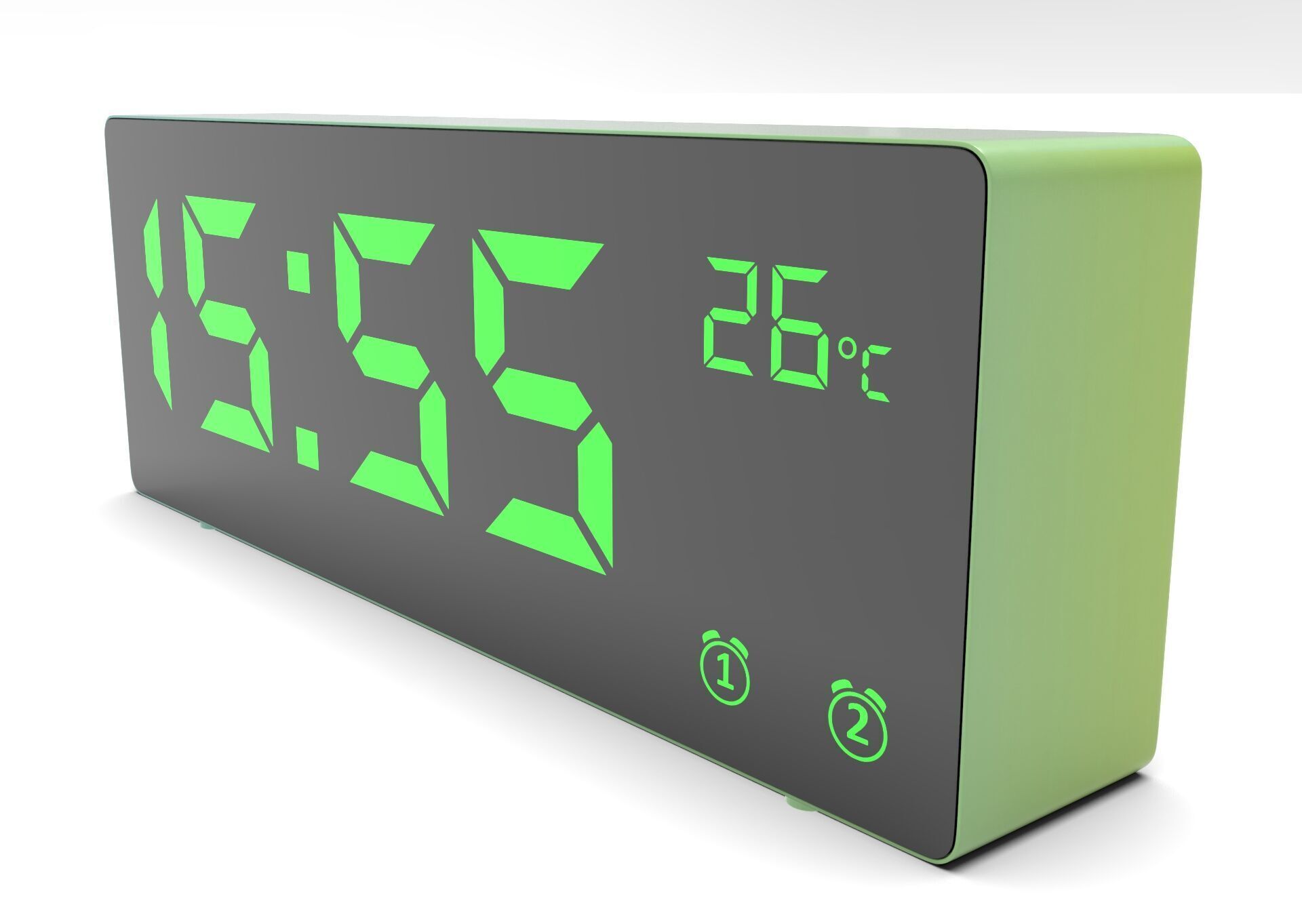 CLOCK BLUEGREEN GREEN Low-poly 3D model_1
