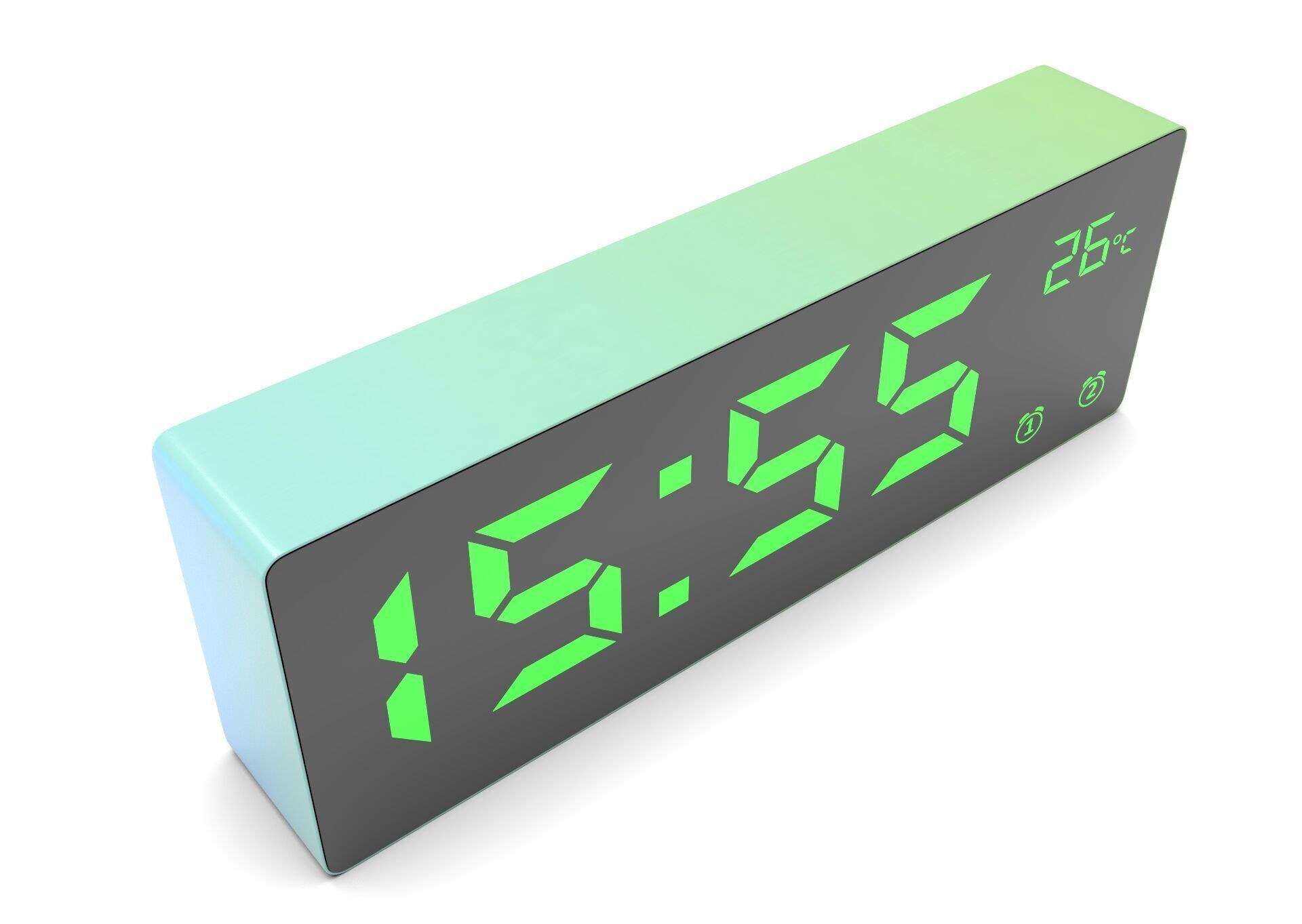 CLOCK BLUEGREEN GREEN Low-poly 3D model_8