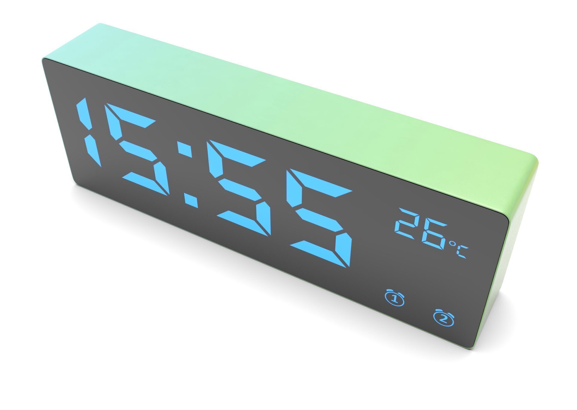 CLOCK BLUEGREEN BLUE Low-poly 3D model_9