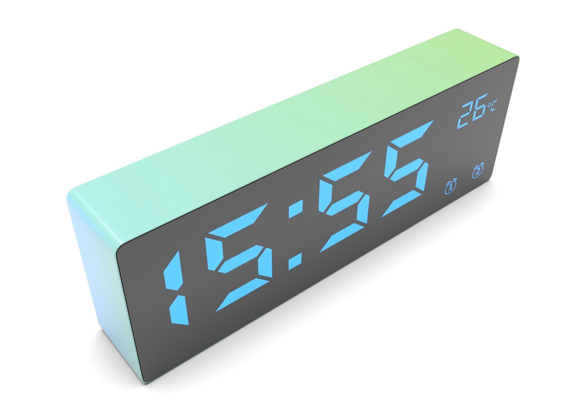 CLOCK BLUEGREEN BLUE Low-poly 3D model_8