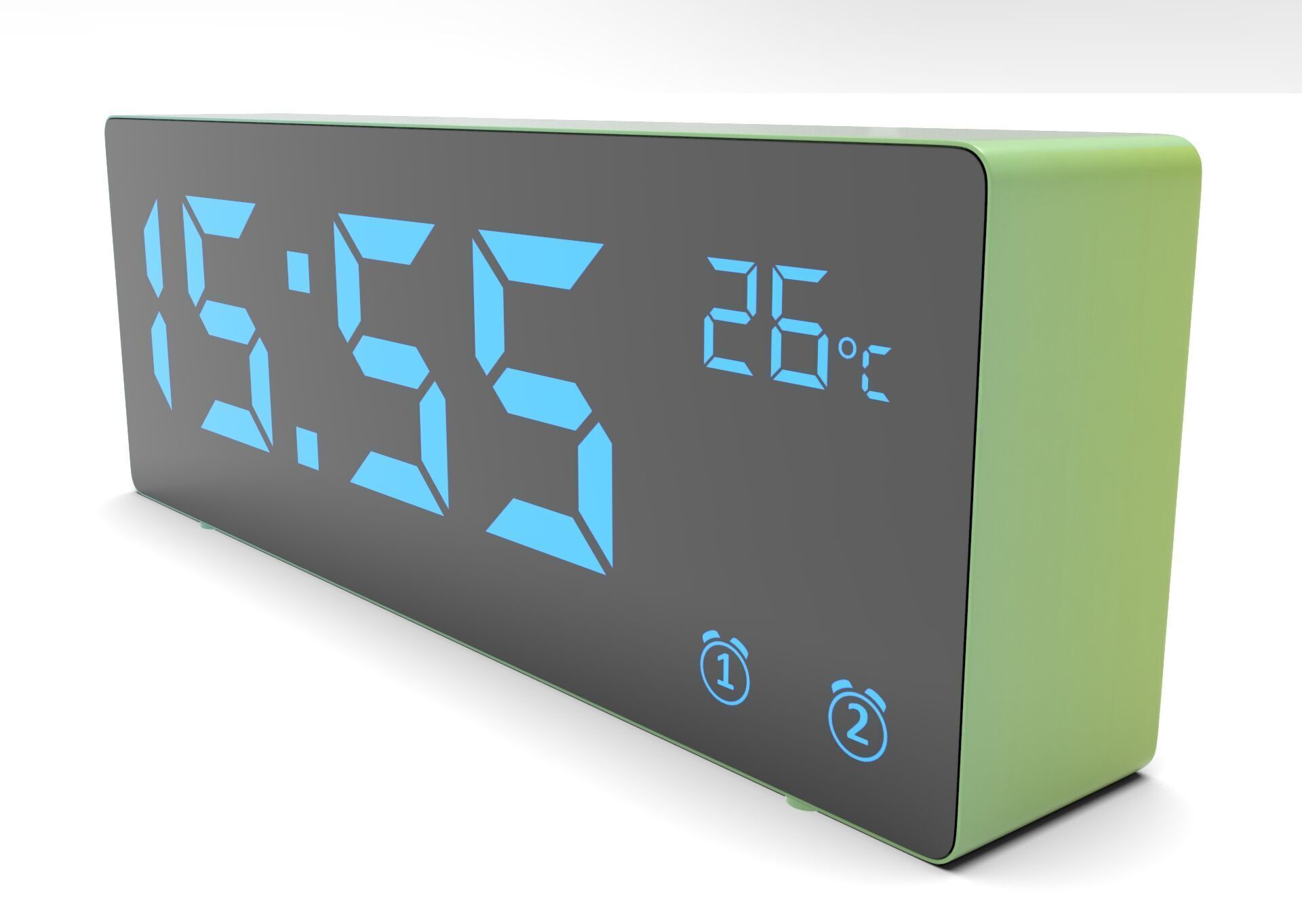 CLOCK BLUEGREEN BLUE Low-poly 3D model_1
