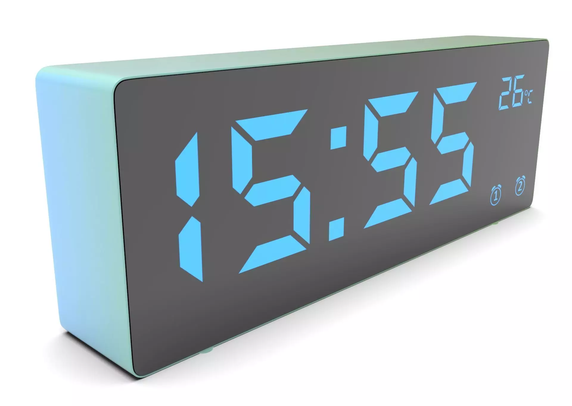 CLOCK BLUEGREEN BLUE Low-poly 3D model_0