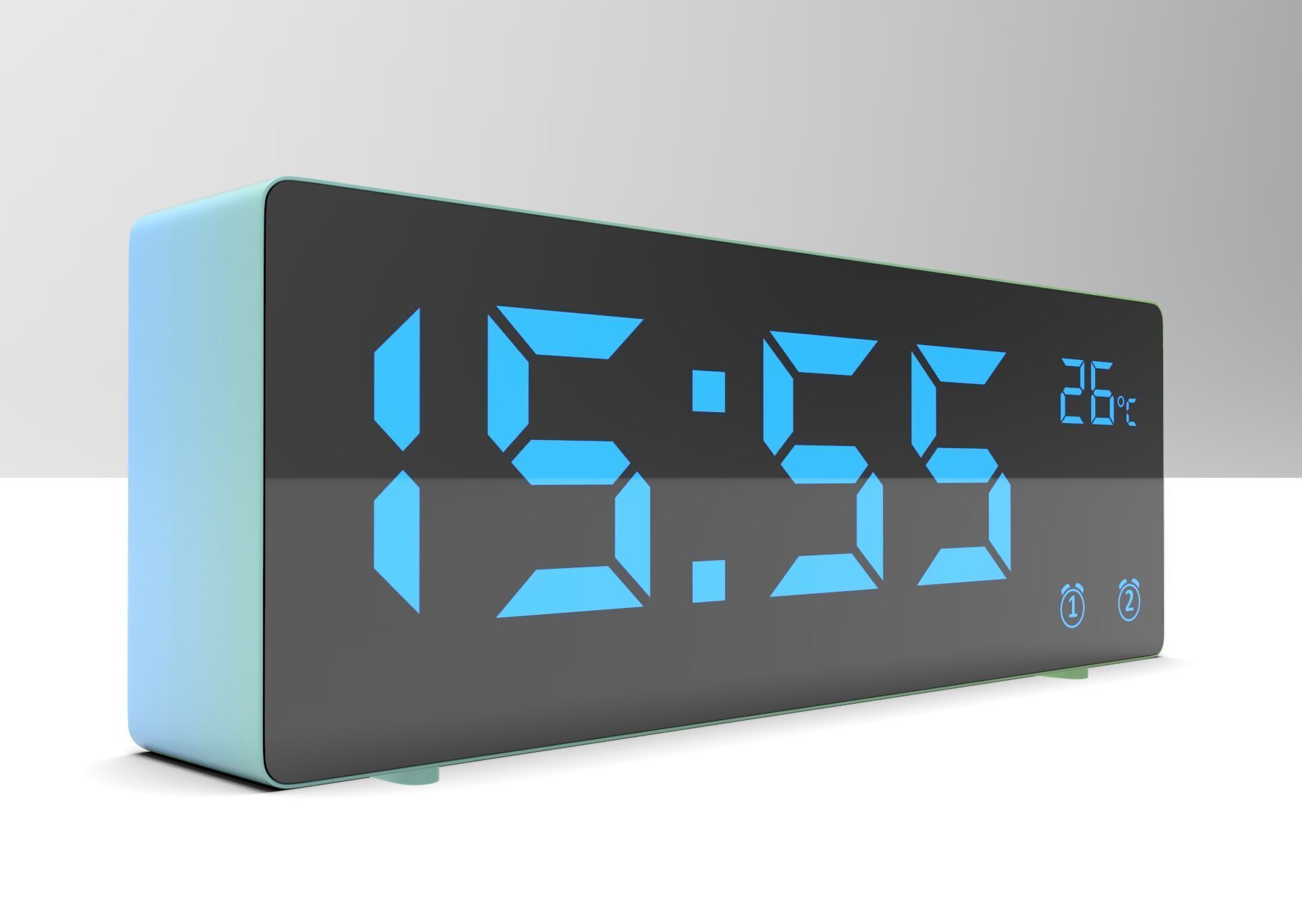 CLOCK BLUEGREEN BLUE Low-poly 3D model_3