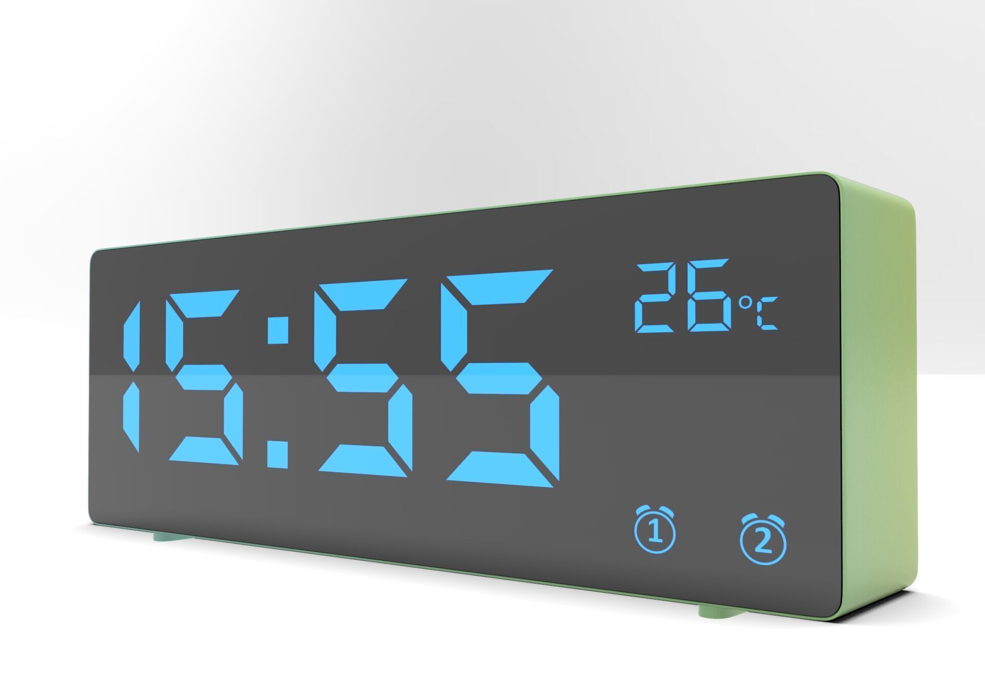 CLOCK BLUEGREEN BLUE Low-poly 3D model_2