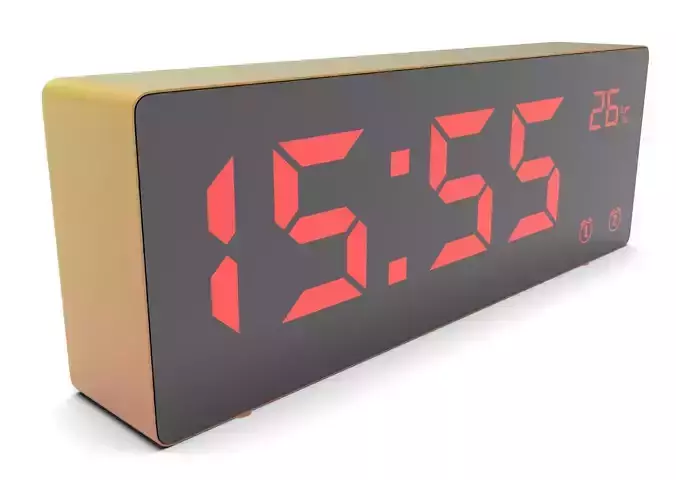 CLOCK PINKYELLOW RED