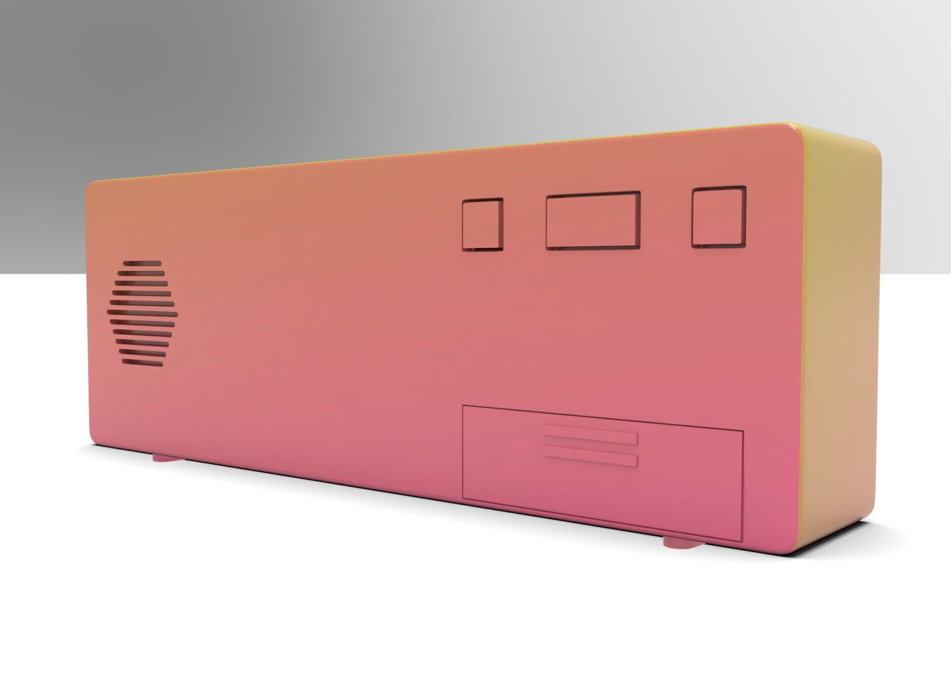 CLOCK PINKYELLOW GREEN Low-poly 3D model_4