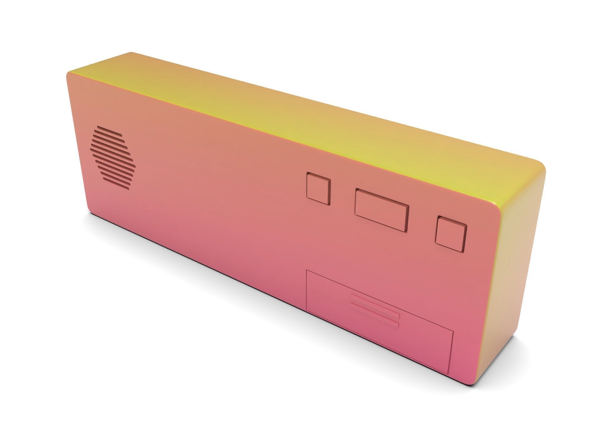 CLOCK PINKYELLOW GREEN Low-poly 3D model_7