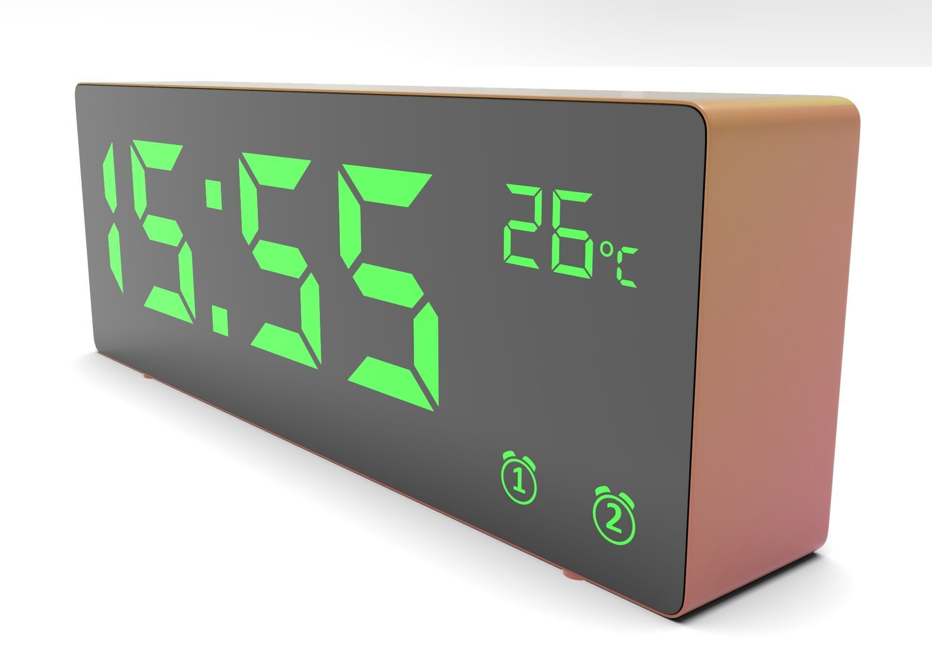 CLOCK PINKYELLOW GREEN Low-poly 3D model_1