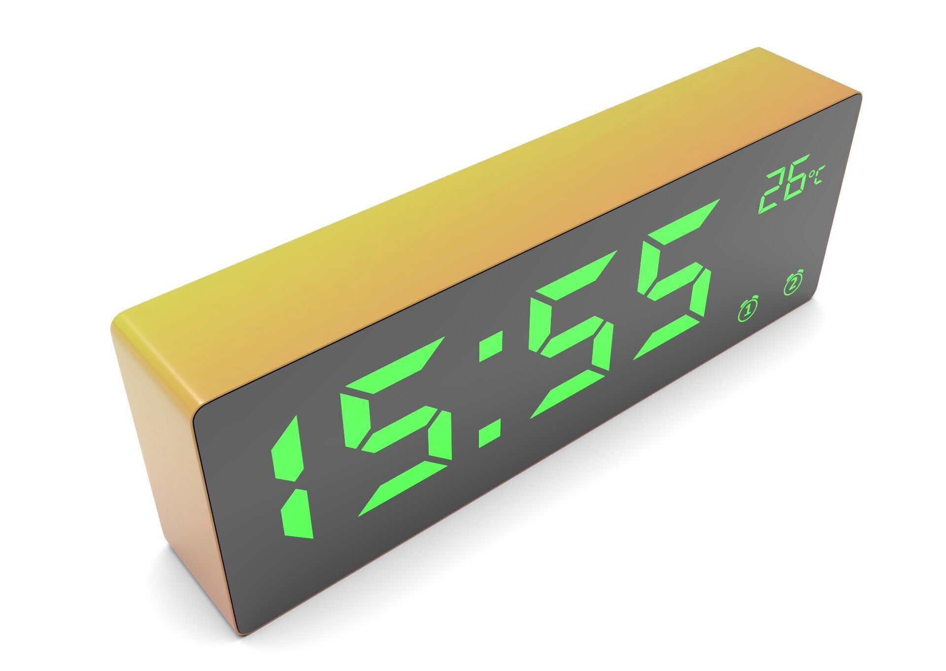 CLOCK PINKYELLOW GREEN Low-poly 3D model_8