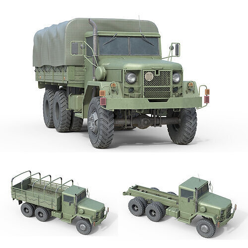 Military Cargo Truck m35a2  Low-poly 3D model