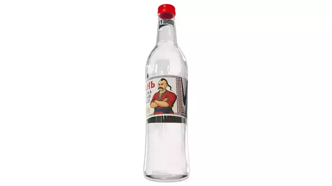 Ukrainian Vodka Bottle with Traditional Cossack Label