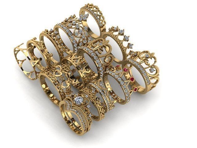 Crown Rings for Women Embrace Your Inner Queen 3D print model
