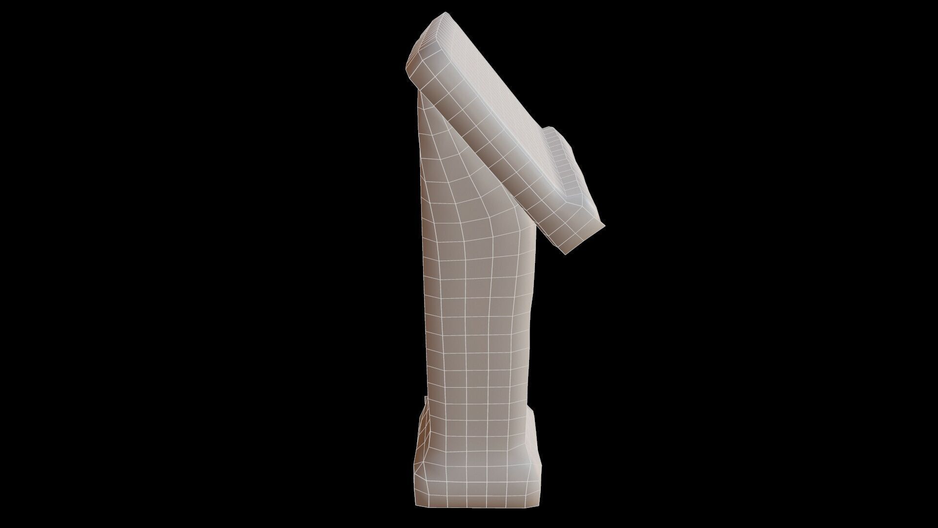 Writing Desk Medieval Low-poly 3D model_18