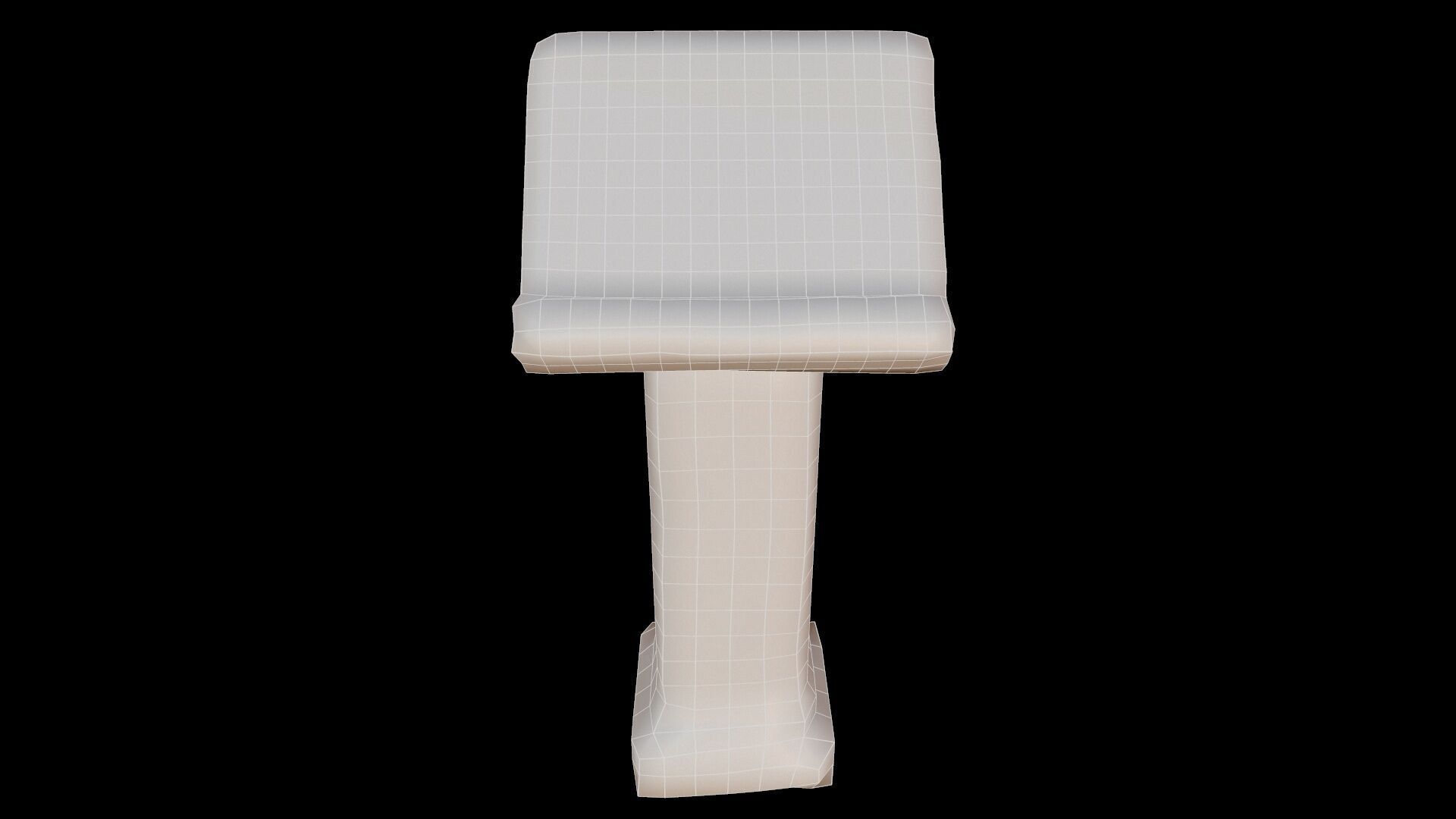 Writing Desk Medieval Low-poly 3D model_16