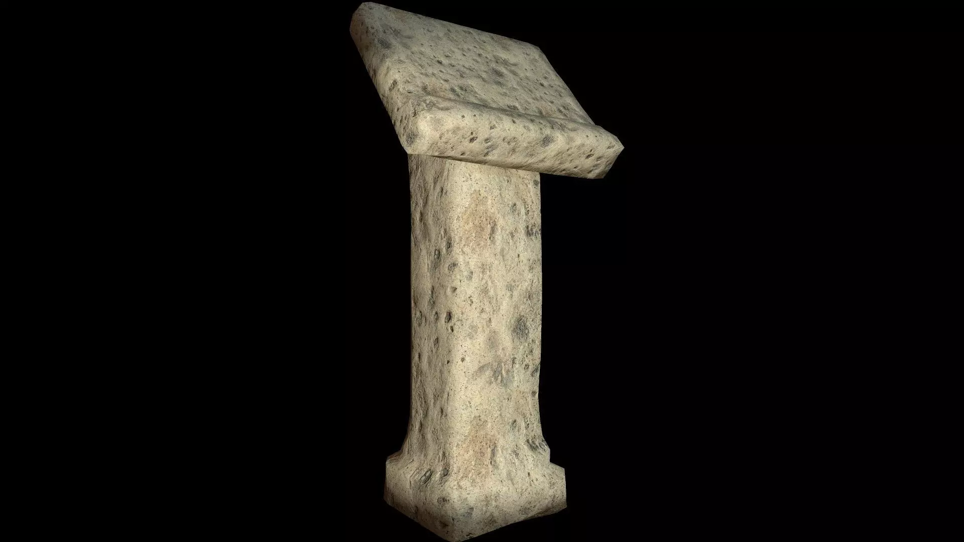 Writing Desk Medieval Low-poly 3D model_0