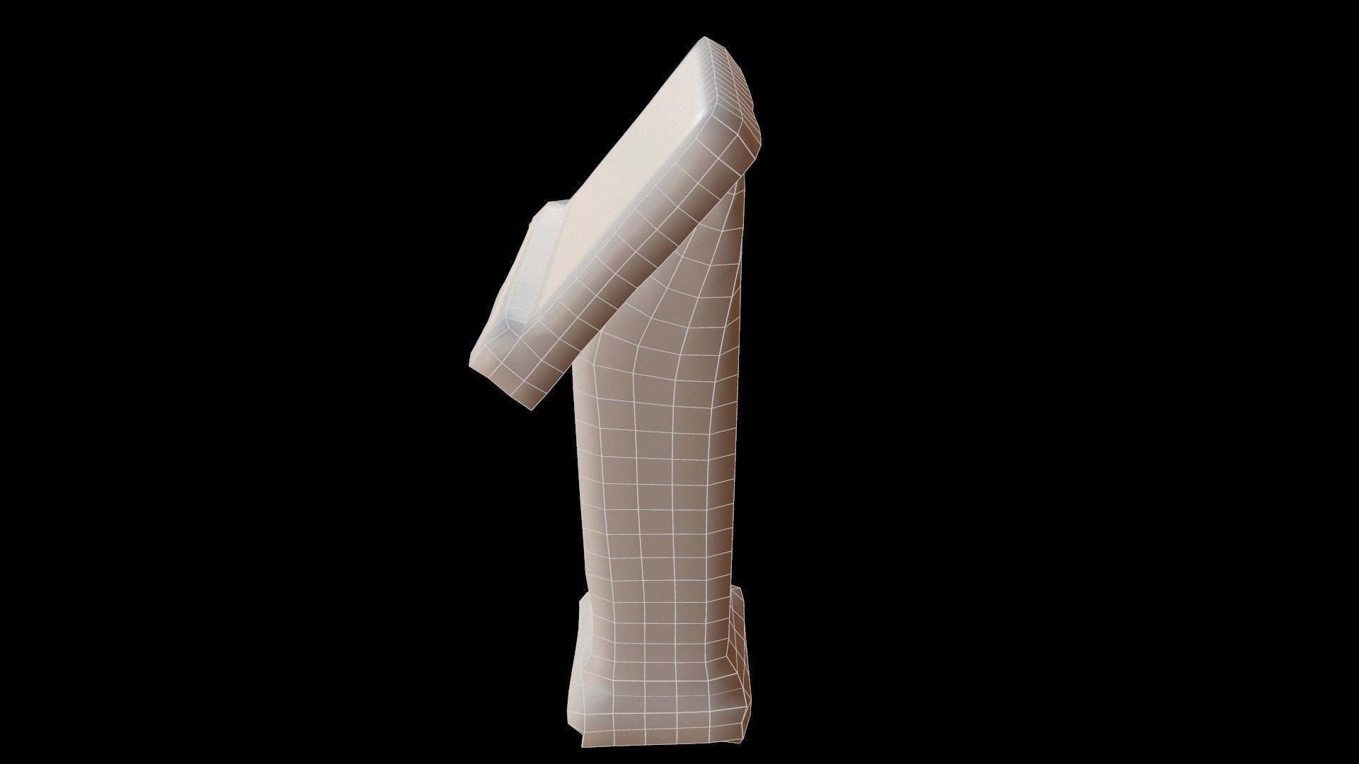 Writing Desk Medieval Low-poly 3D model_14