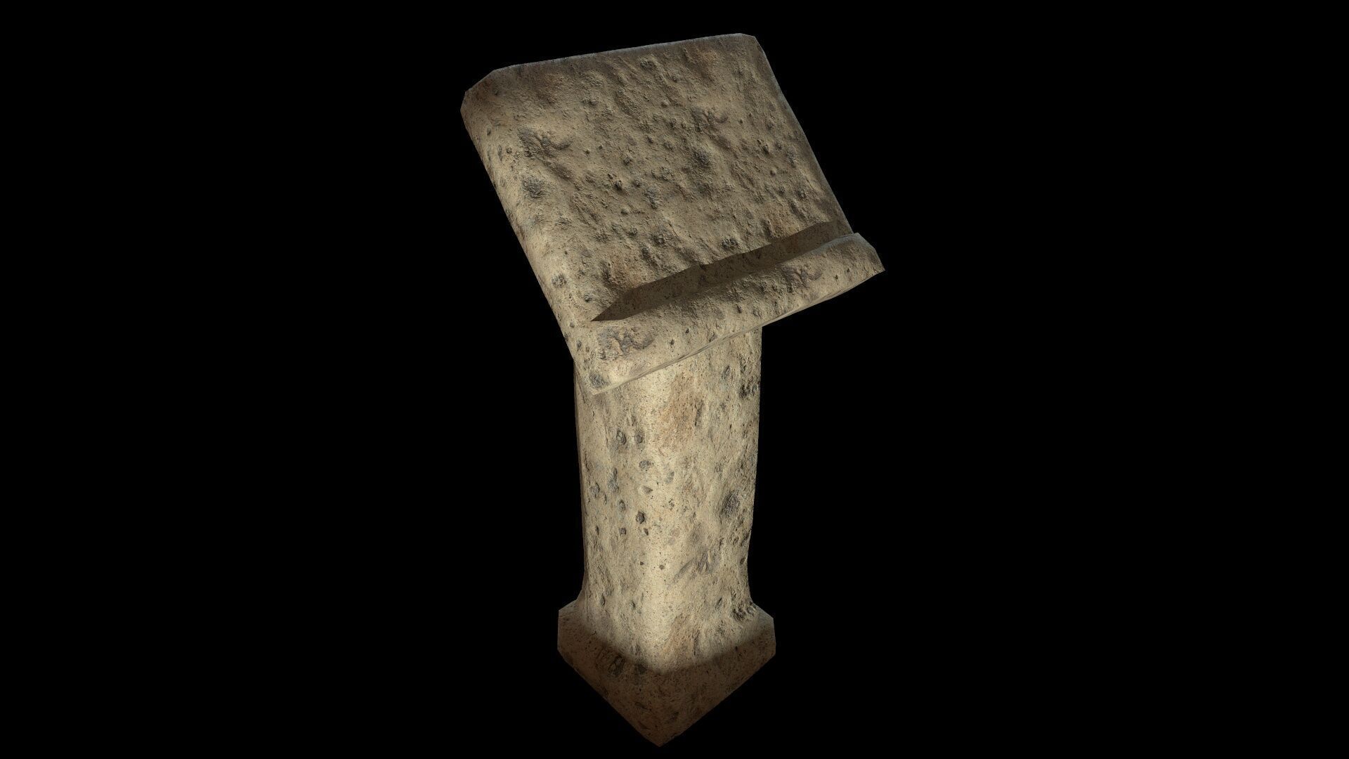 Writing Desk Medieval Low-poly 3D model_10