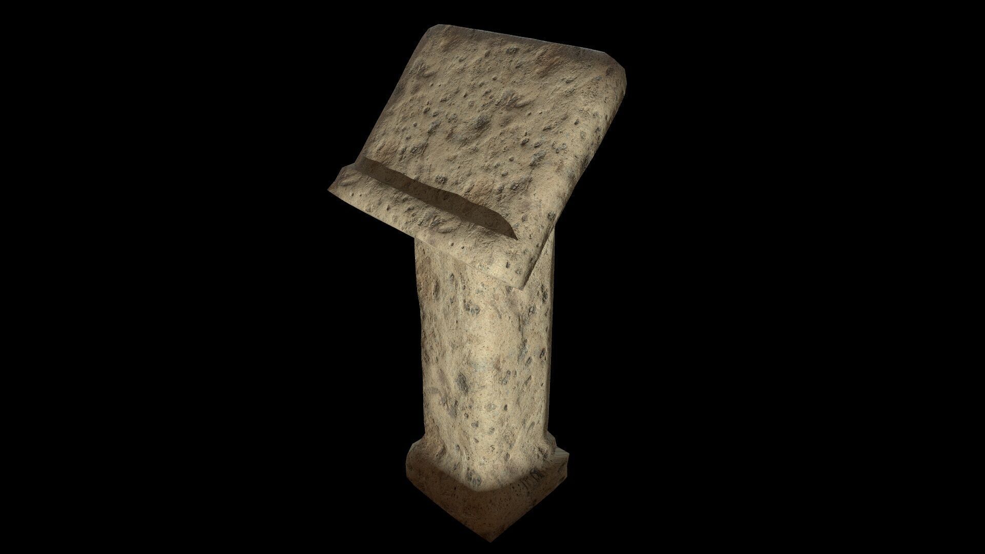 Writing Desk Medieval Low-poly 3D model_9