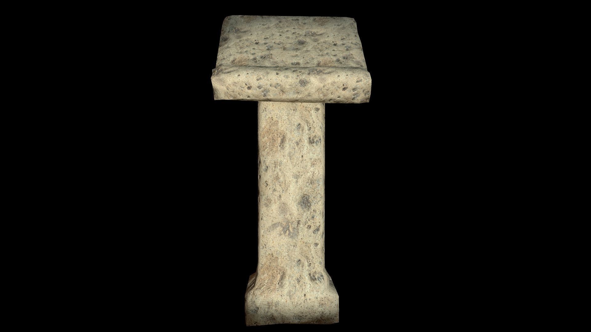 Writing Desk Medieval Low-poly 3D model_1