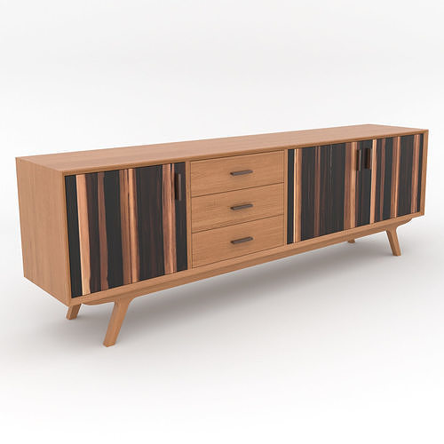 Mid-Century Modern Sideboard 200 Oslo Low-poly 3D model