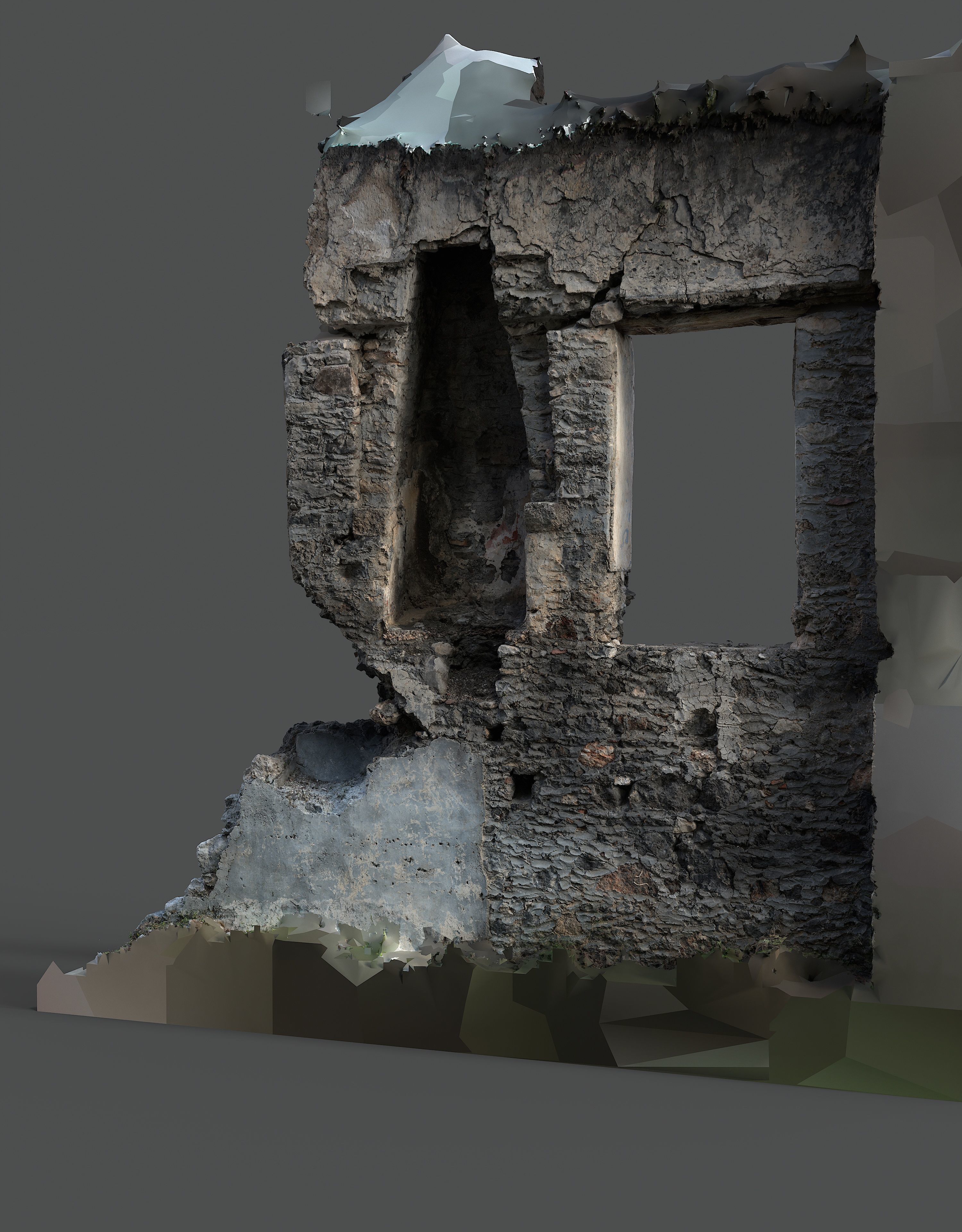 Abandoned House Ruined Part Scan - Broken Wall 05 3D model_10