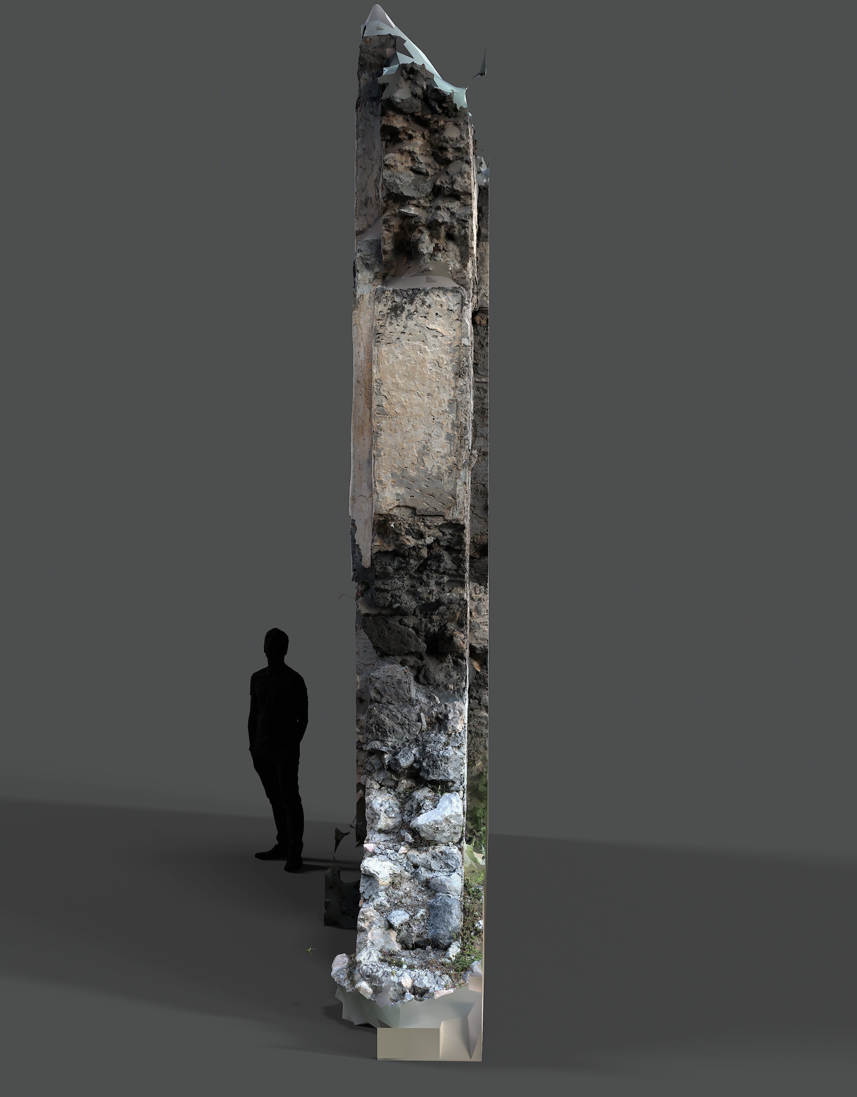 Abandoned House Ruined Part Scan - Broken Wall 05 3D model_13