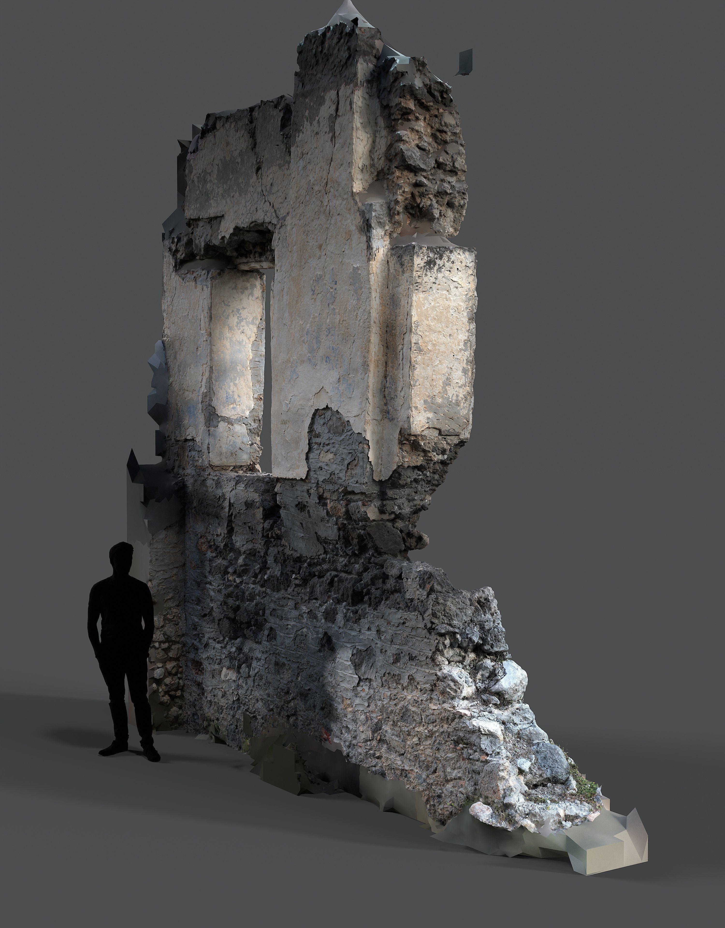 Abandoned House Ruined Part Scan - Broken Wall 05 3D model_7