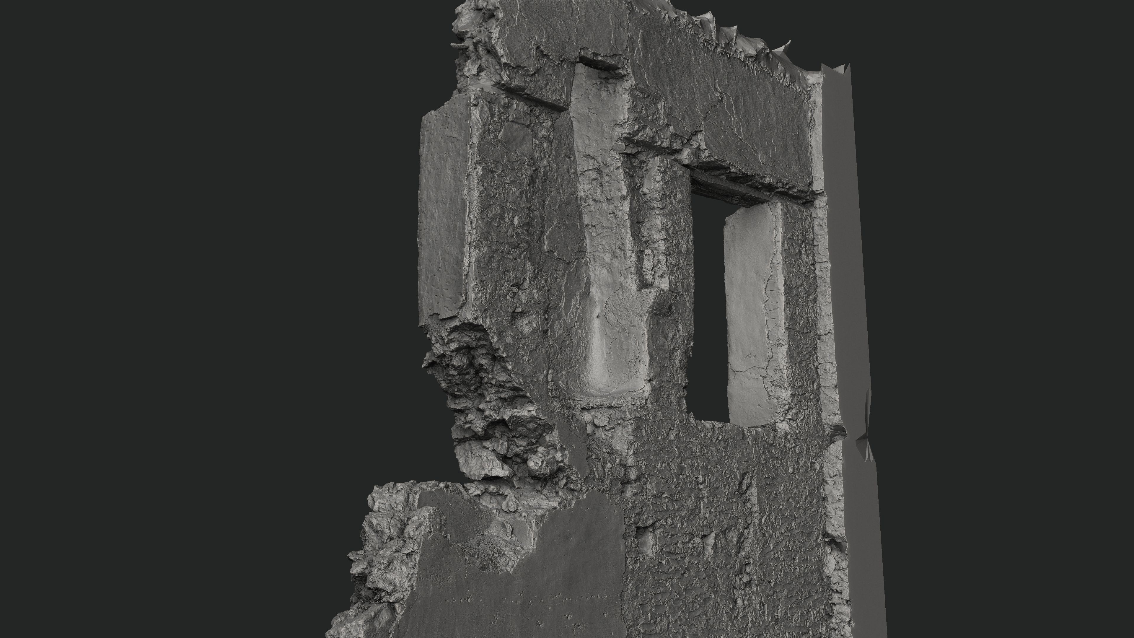 Abandoned House Ruined Part Scan - Broken Wall 05 3D model_17