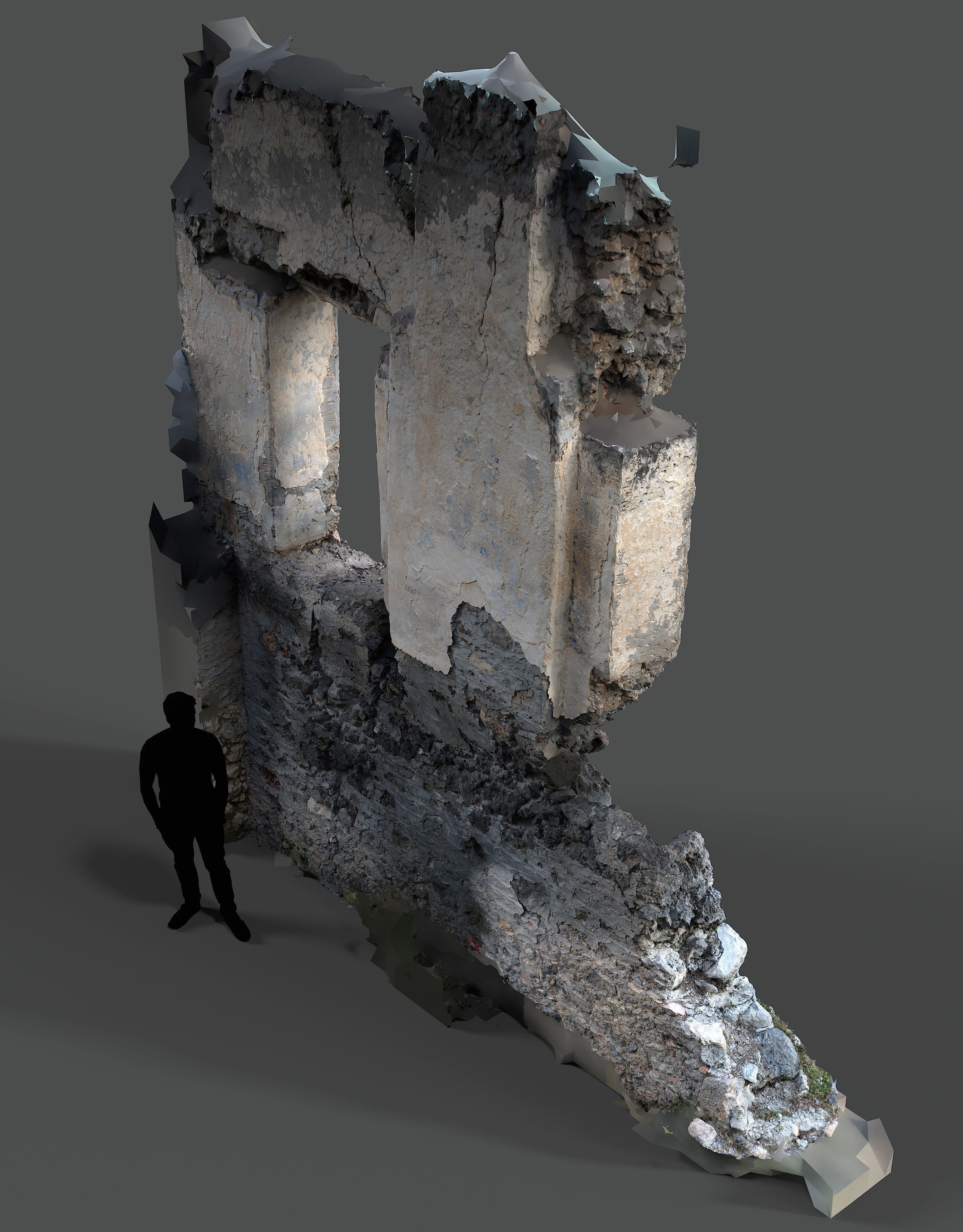 Abandoned House Ruined Part Scan - Broken Wall 05 3D model_6