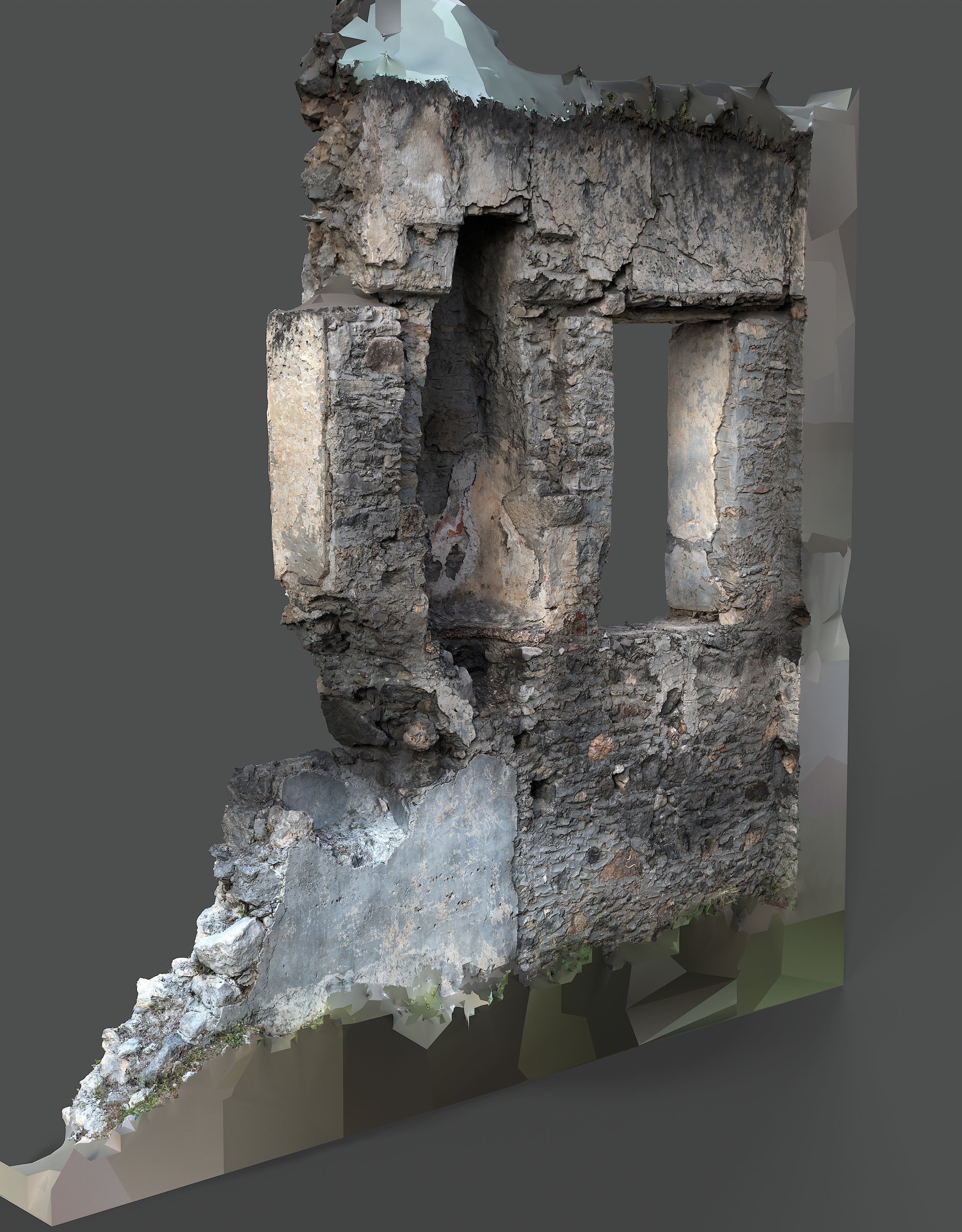 Abandoned House Ruined Part Scan - Broken Wall 05 3D model_5