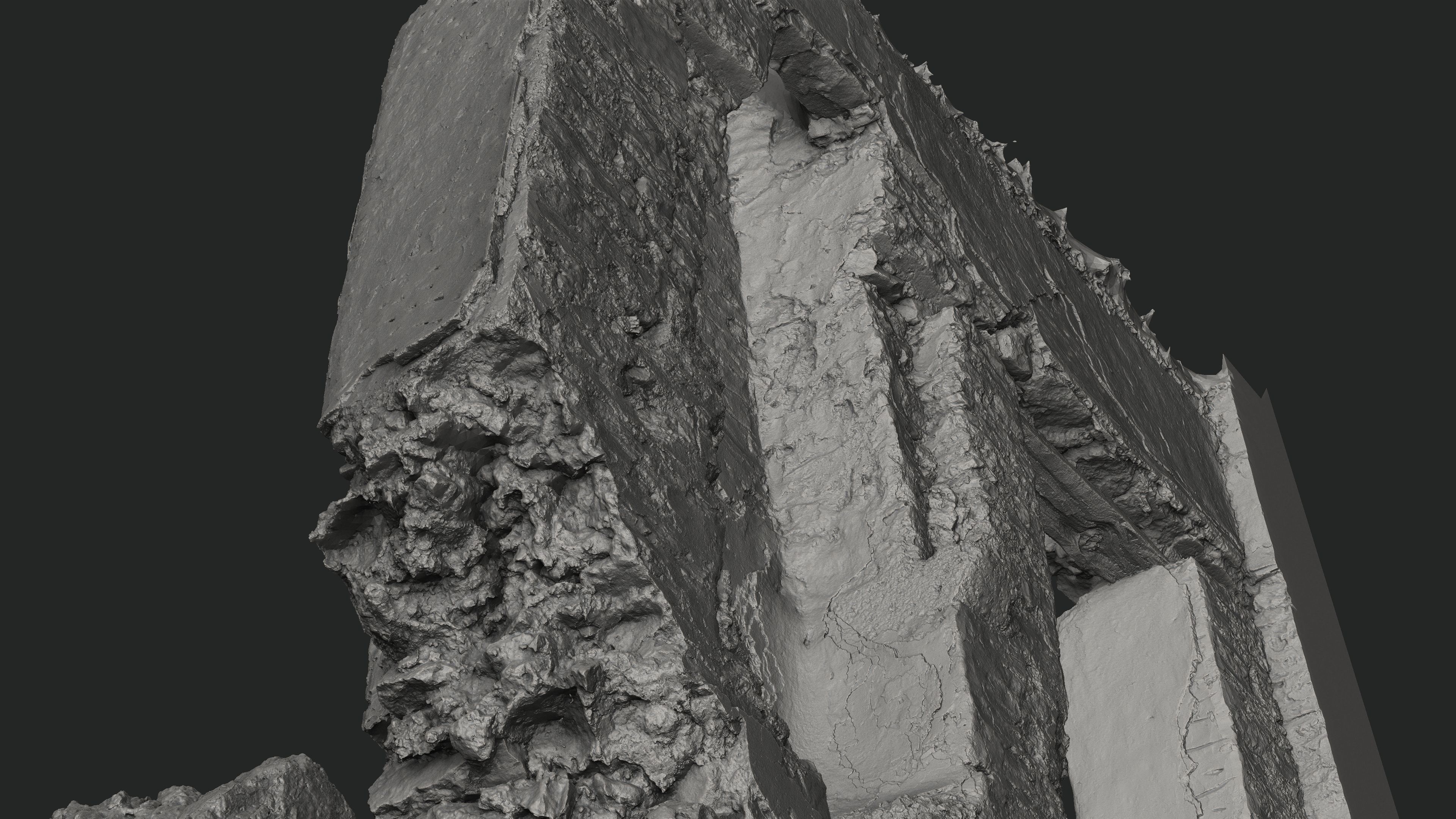 Abandoned House Ruined Part Scan - Broken Wall 05 3D model_18