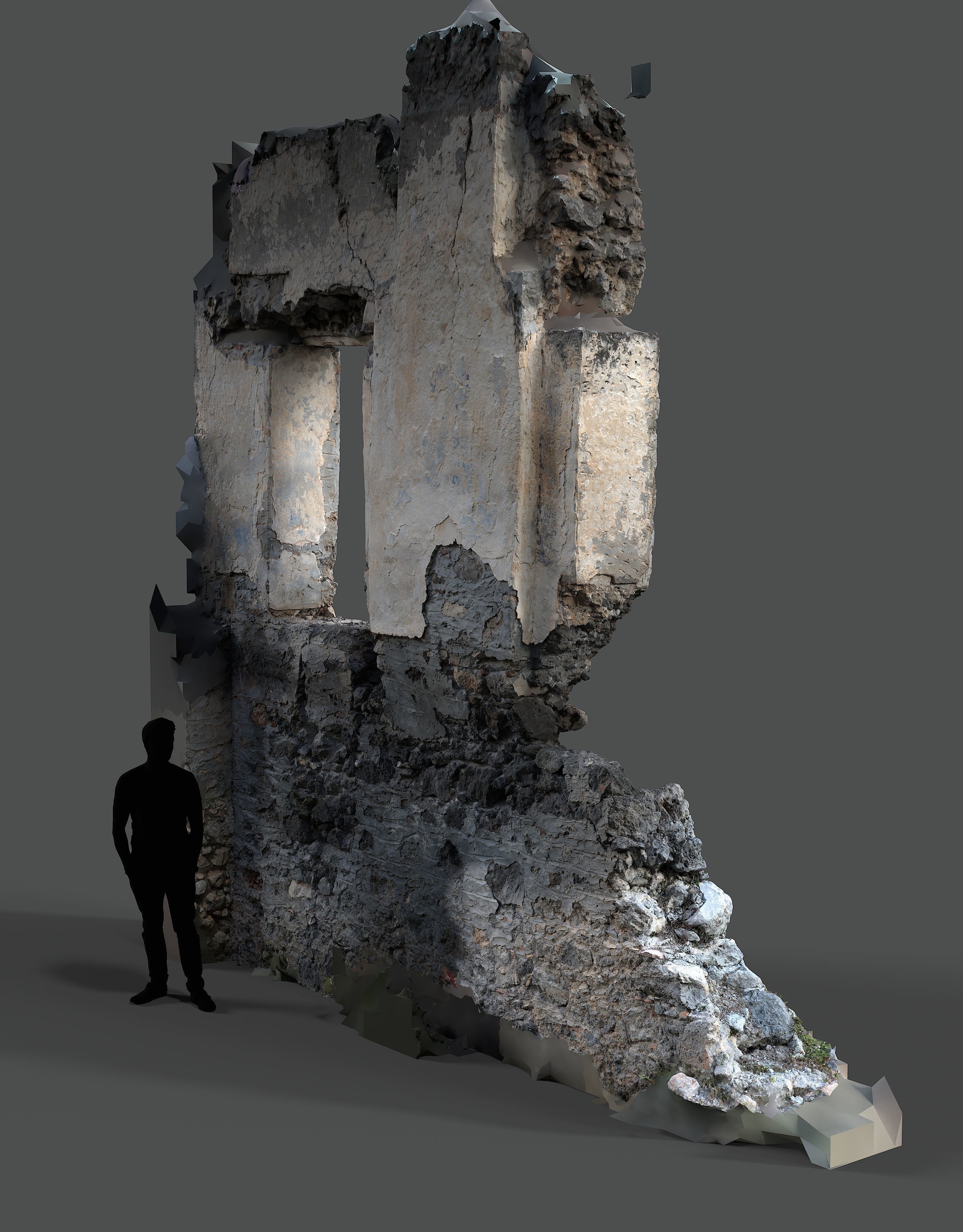 Abandoned House Ruined Part Scan - Broken Wall 05 3D model_4
