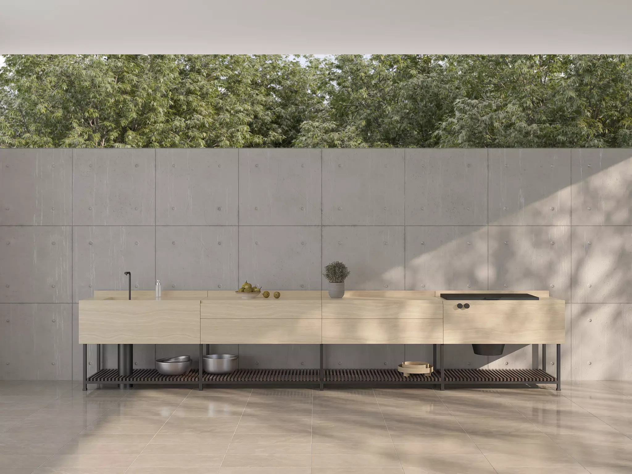 Modern Outdoor Kitchen 01 3D model