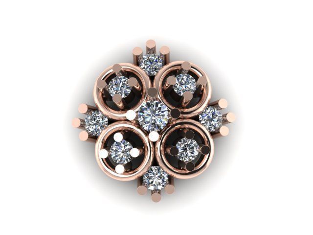 Beautiful Diamonds Nosepin For Women 3D print model_2