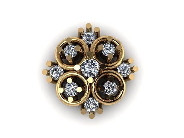 Beautiful Diamonds Nosepin For Women 3D print model