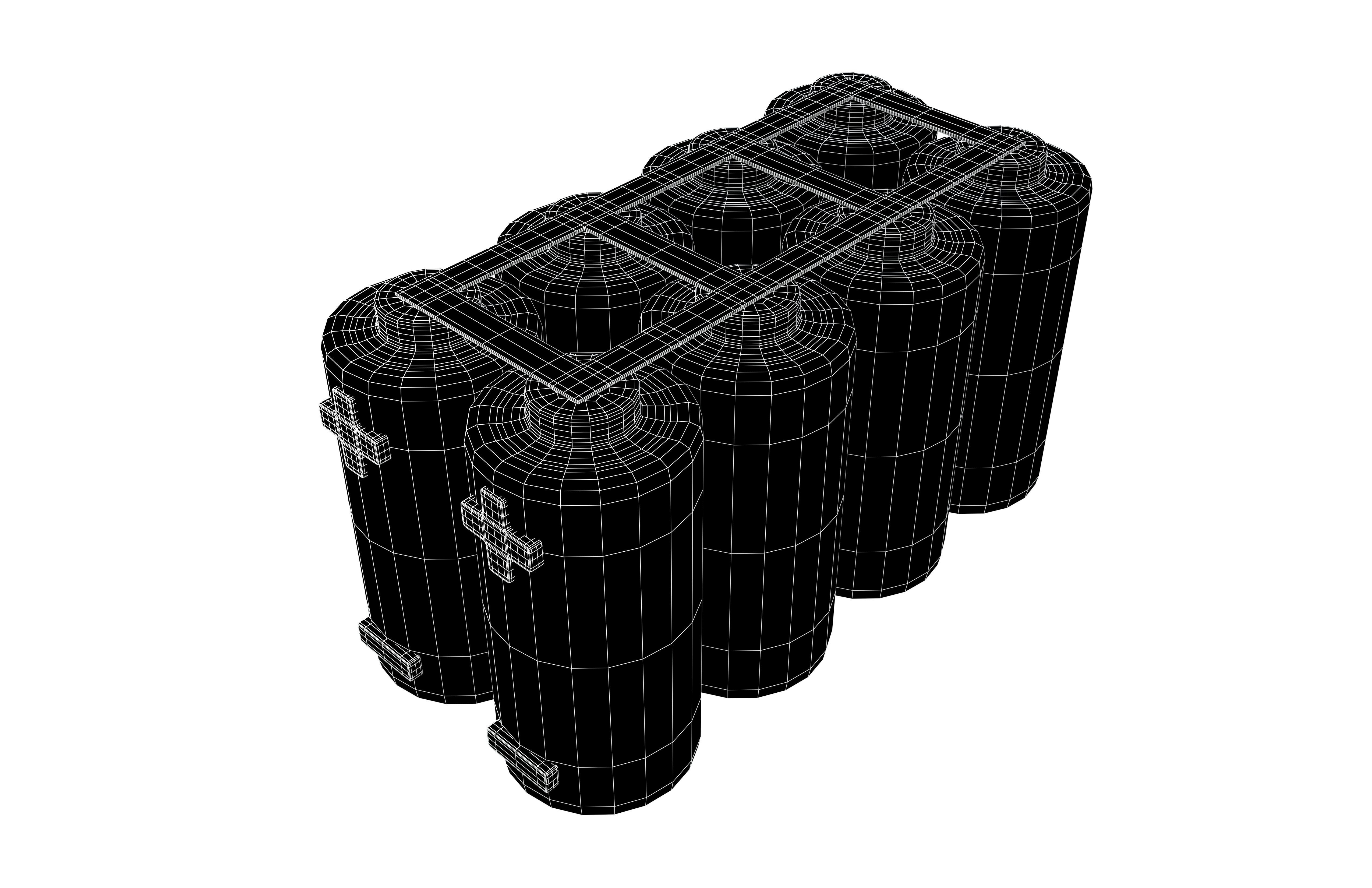 Batteries in Parallel Icon v1 001 Low-poly 3D model_10