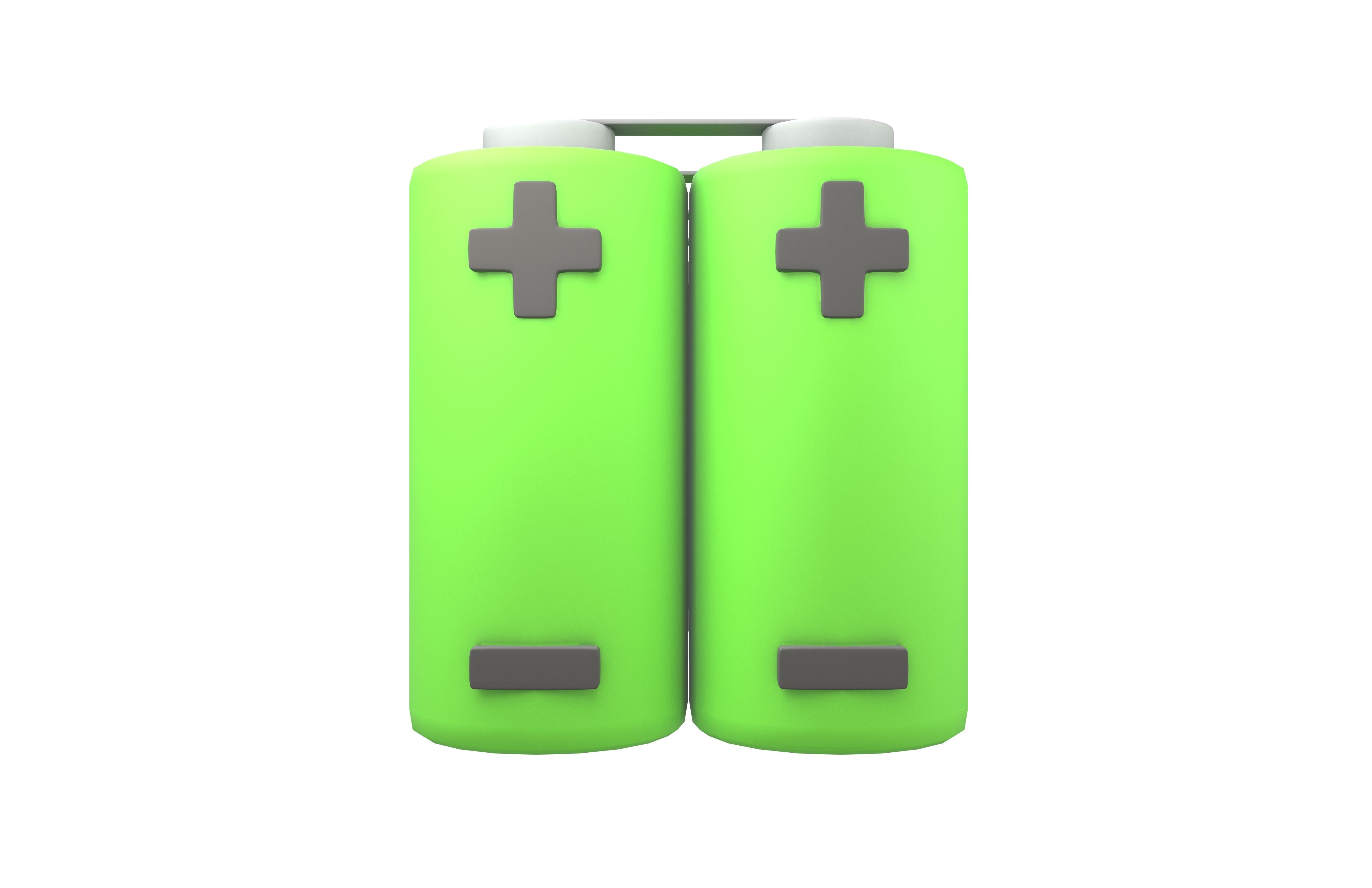 Batteries in Parallel Icon v1 001 Low-poly 3D model_9