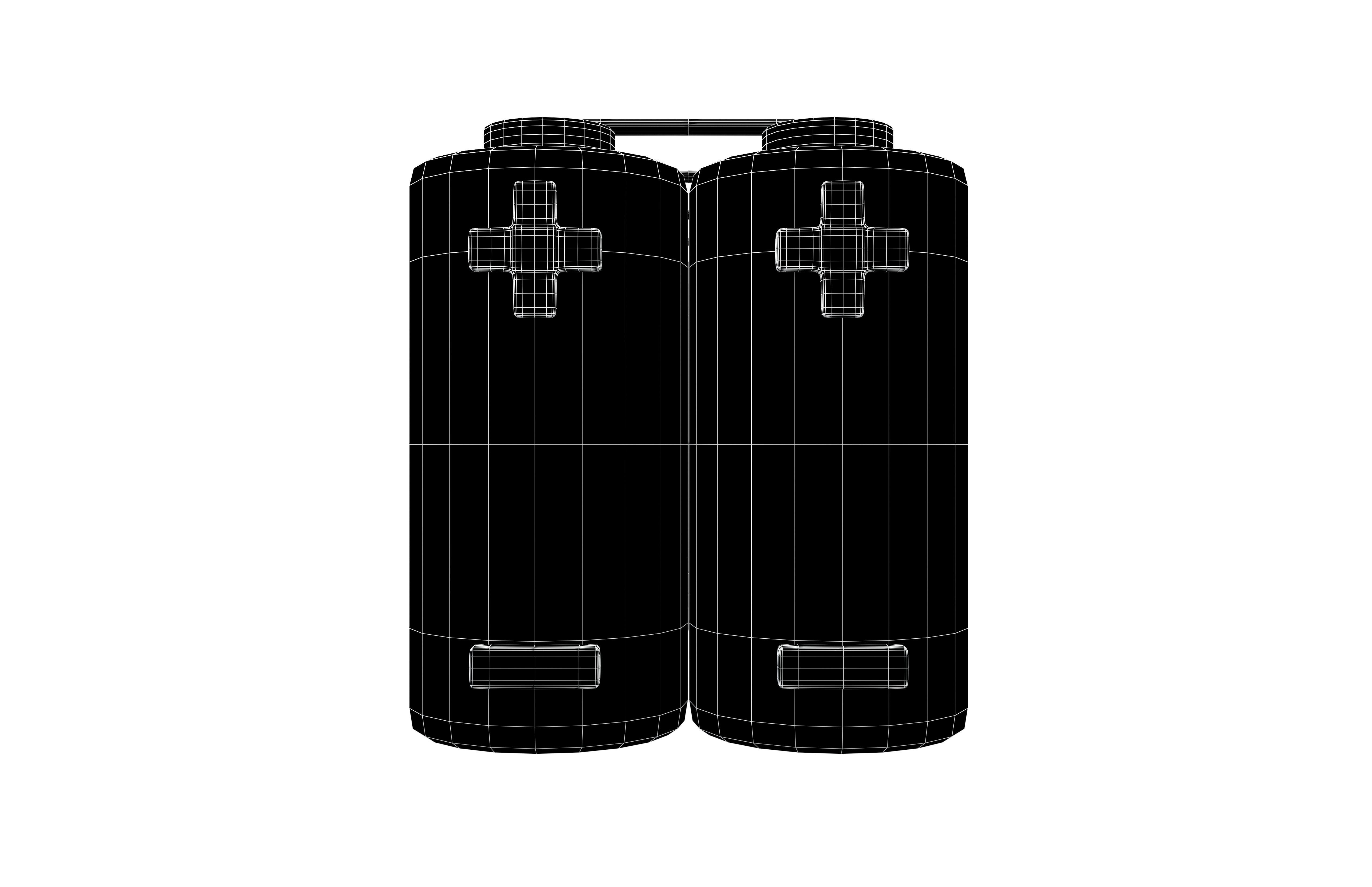 Batteries in Parallel Icon v1 001 Low-poly 3D model_4