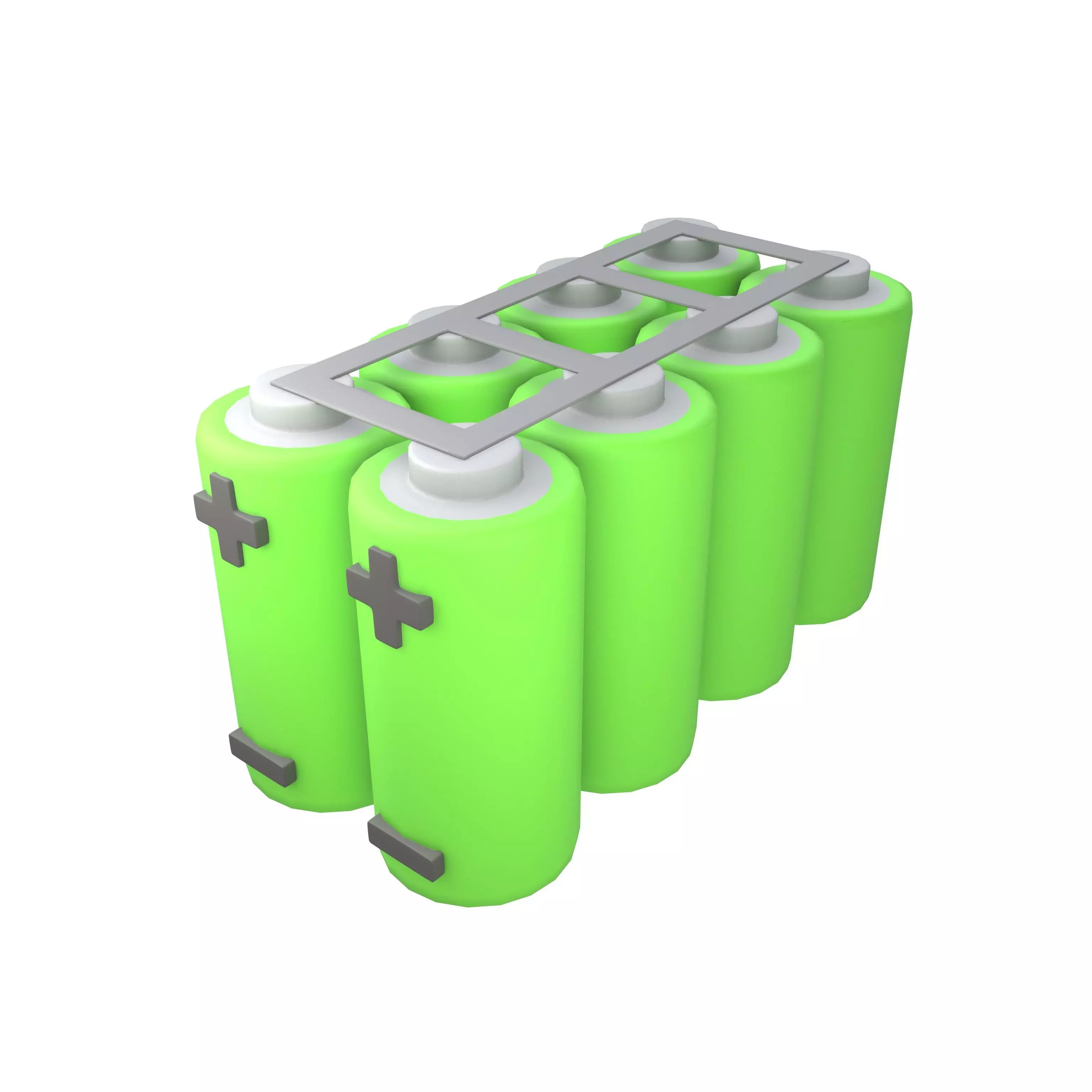 Batteries in Parallel Icon v1 001 Low-poly 3D model_0