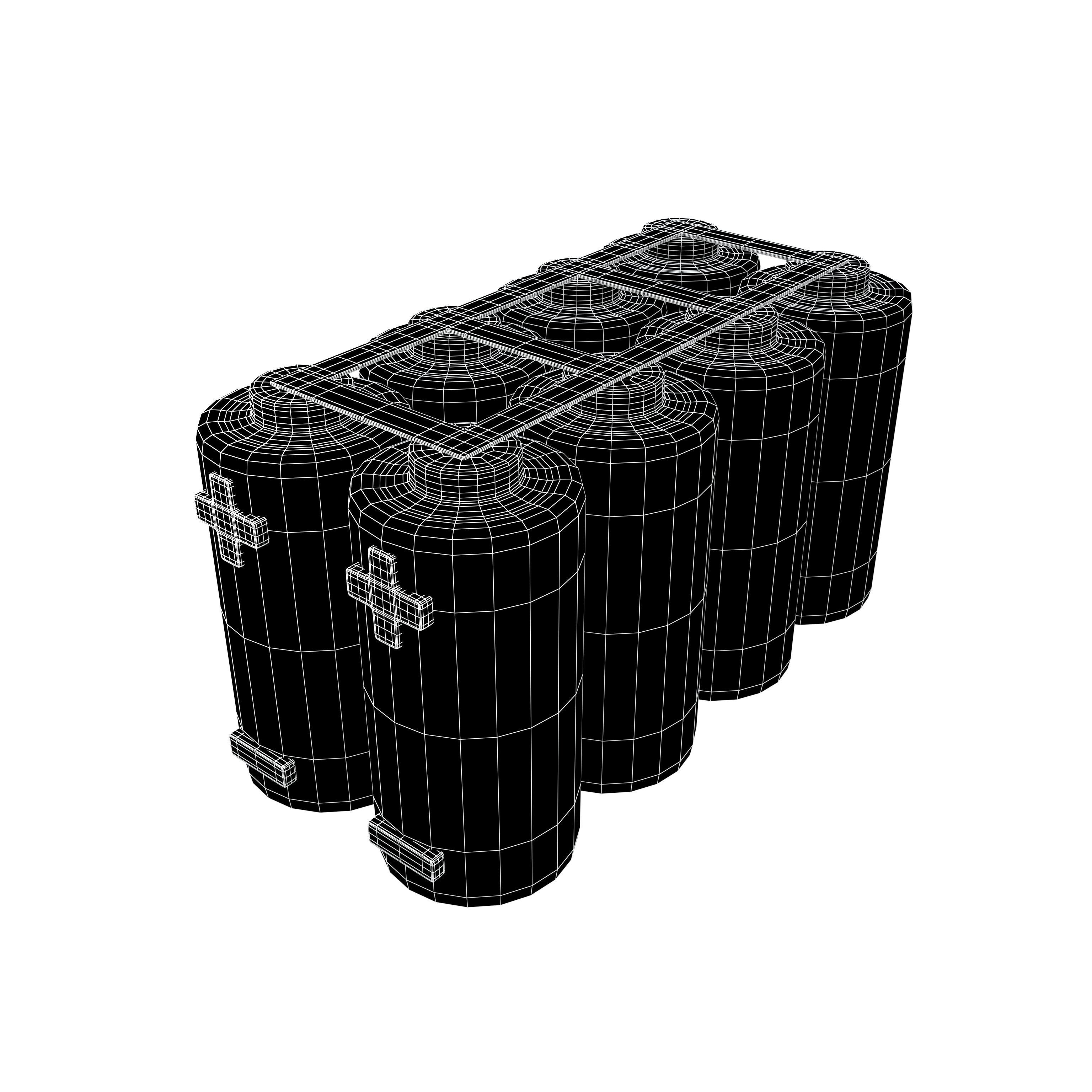 Batteries in Parallel Icon v1 001 Low-poly 3D model_13