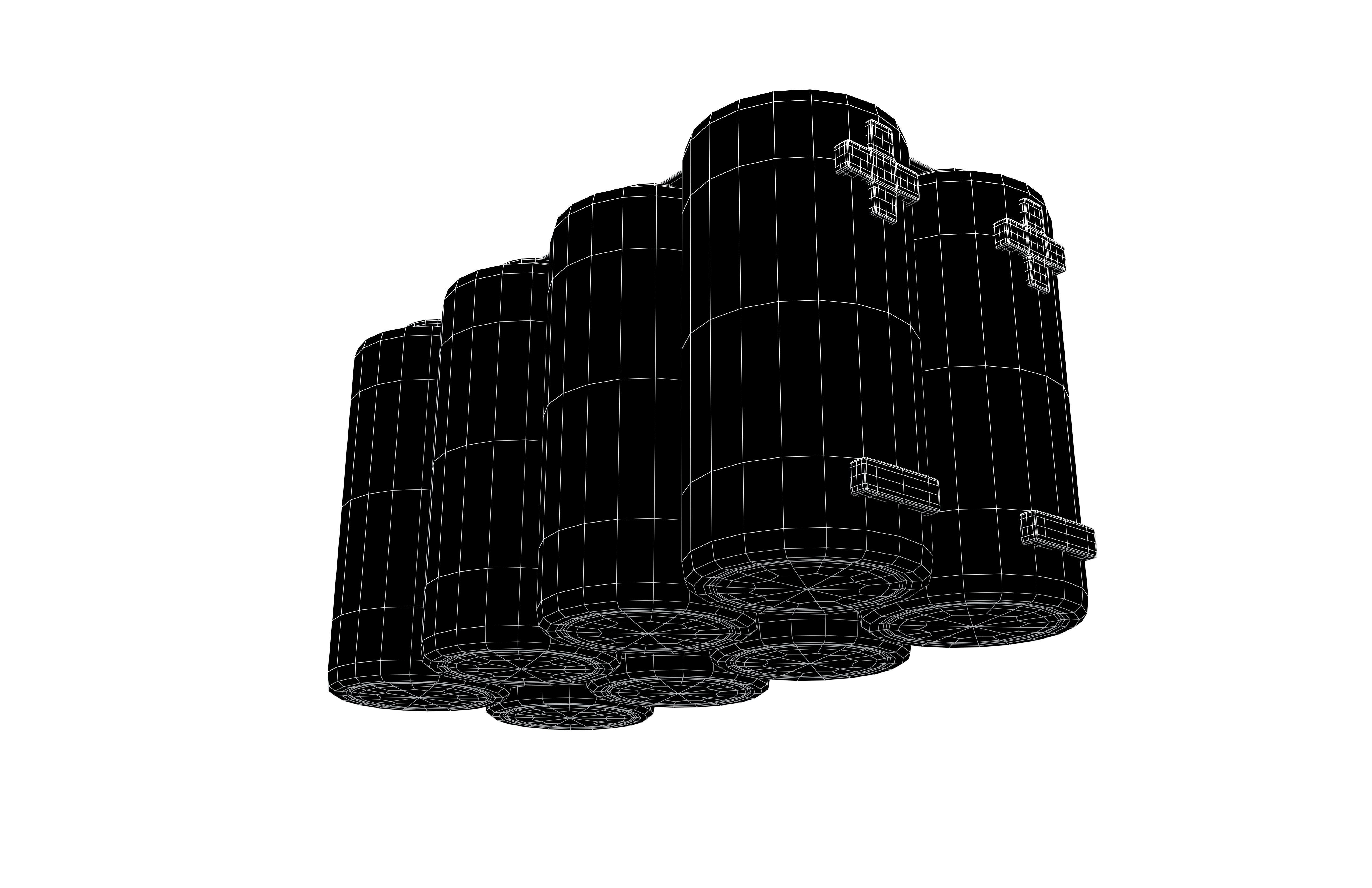 Batteries in Parallel Icon v1 001 Low-poly 3D model_11