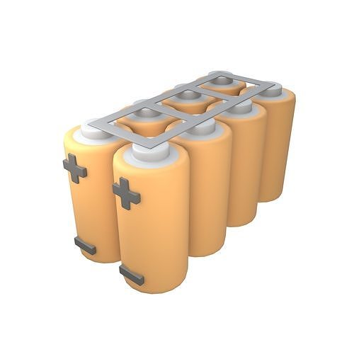 Batteries in Parallel Icon v1 002 Low-poly 3D model