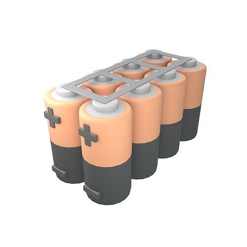 Batteries in Parallel Icon v1 003 Low-poly 3D model