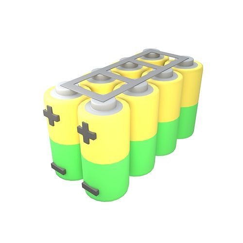 Batteries in Parallel Icon v1 004 Low-poly 3D model