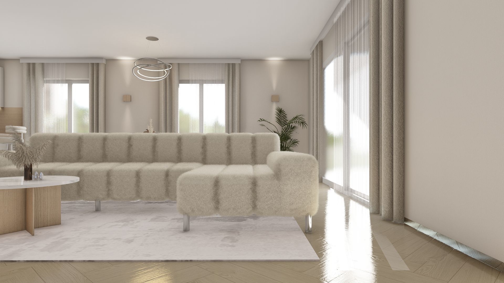 Modern Sofa 3D Model  Low-poly 3D model_2