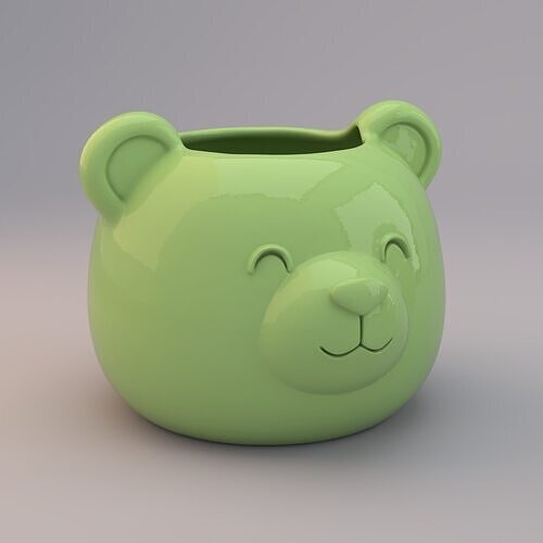 Teddy Bear Smile Planter - Adorable Mini Pot for Plants or Decor 3D print model