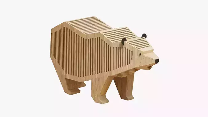 Wooden bear for playgrounds
