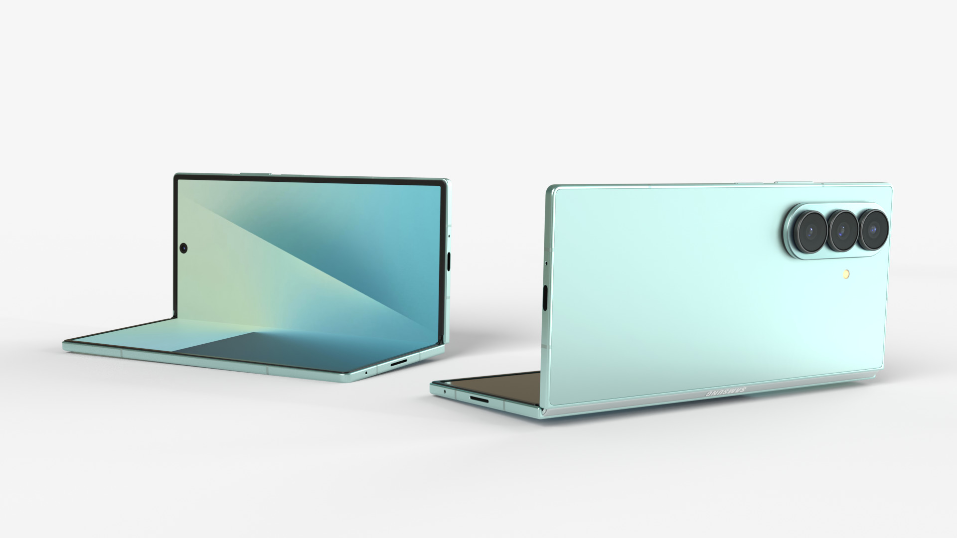 Samsung Galaxy Z Fold 7 Mint 3D model_3