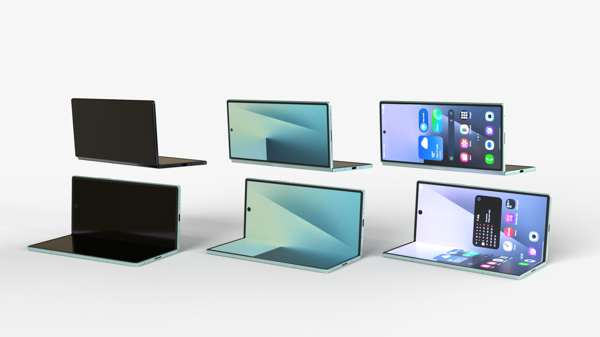 Samsung Galaxy Z Fold 7 Mint 3D model_5